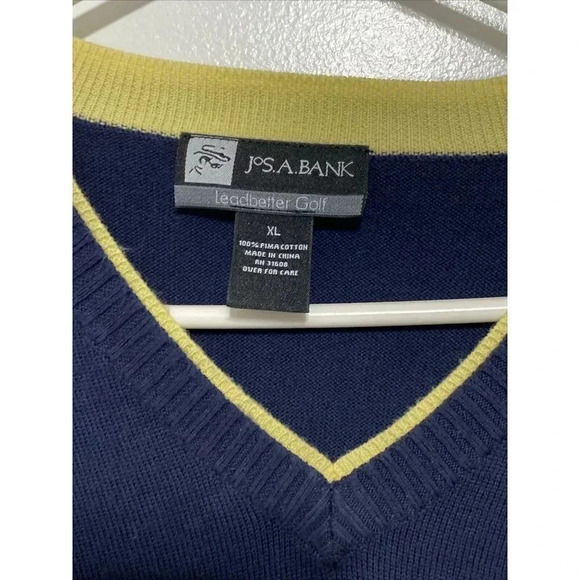 Jos A Bank Leadbetter Golf Mens Sleeveless Sweater Vest Extra Large Pima Cotton - Picture 3 of 7